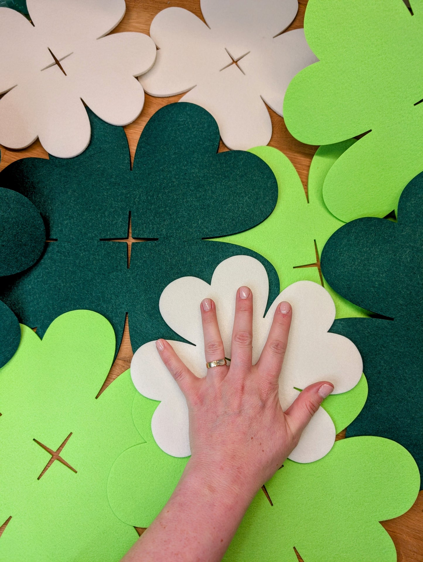 Set of 3 Felt Shamrocks