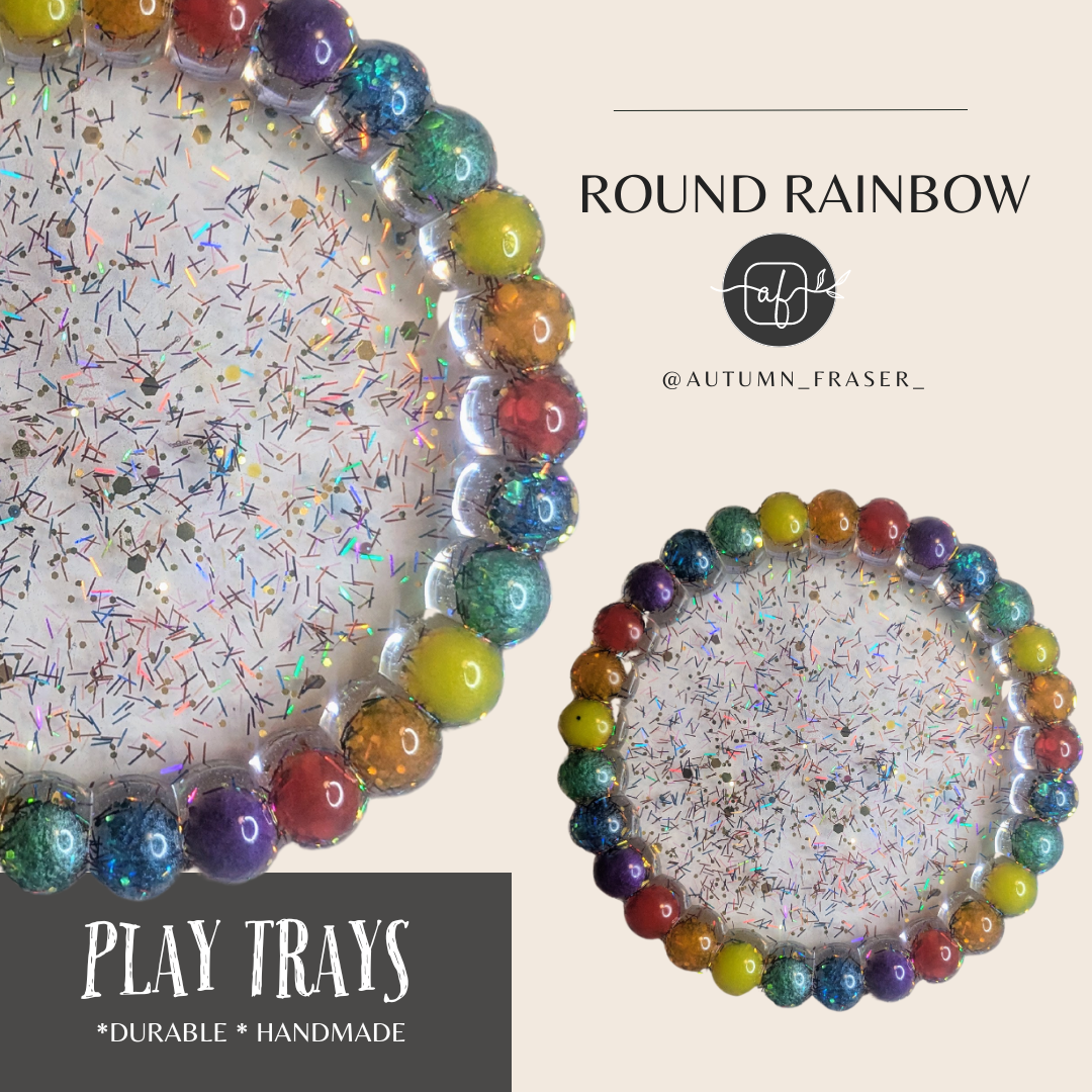 Circle Rainbow Sensory Play Tray