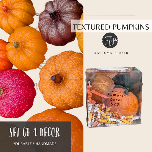 Set of 4 3-D Pumpkins